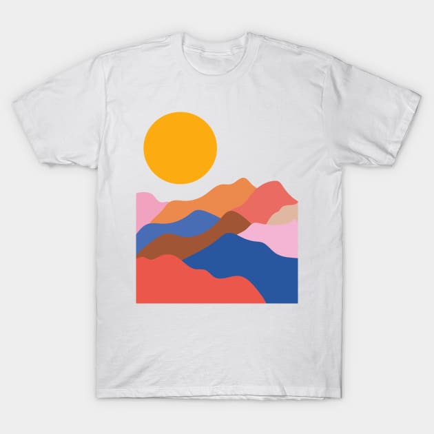 Colorful Mountain Scene T-Shirt by OpalEllery